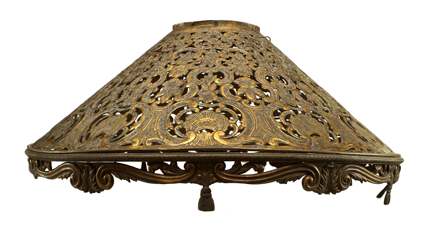 American victorian brass filigree lamp shade 1