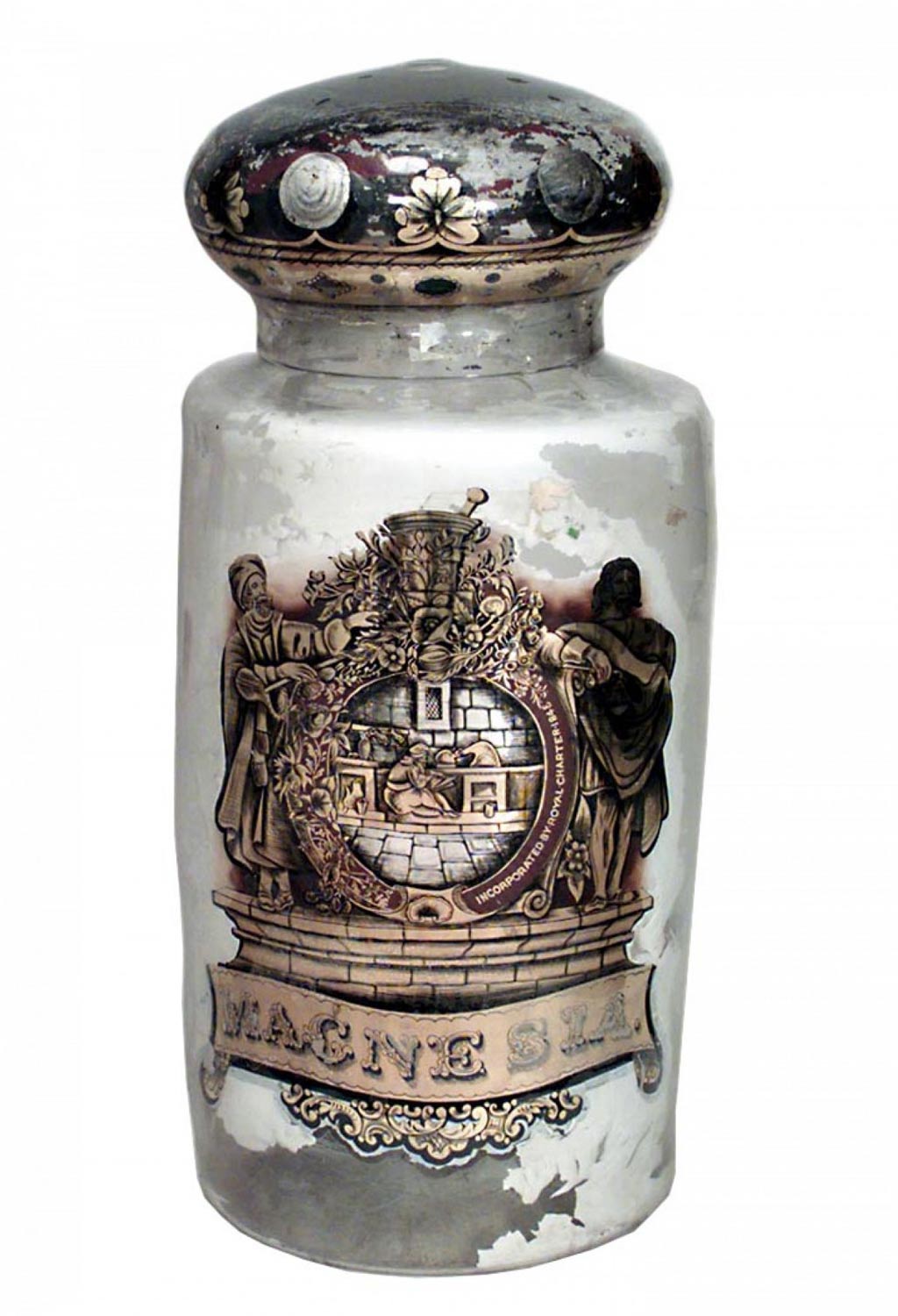 Large painted victorian apothecary jar