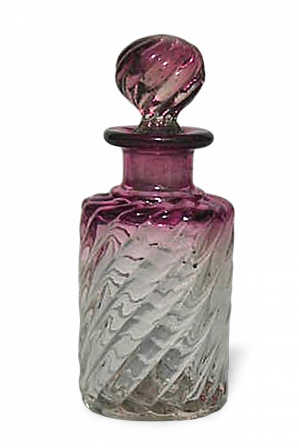 French victorian cranberry baccarat crystal perfume bottle 5