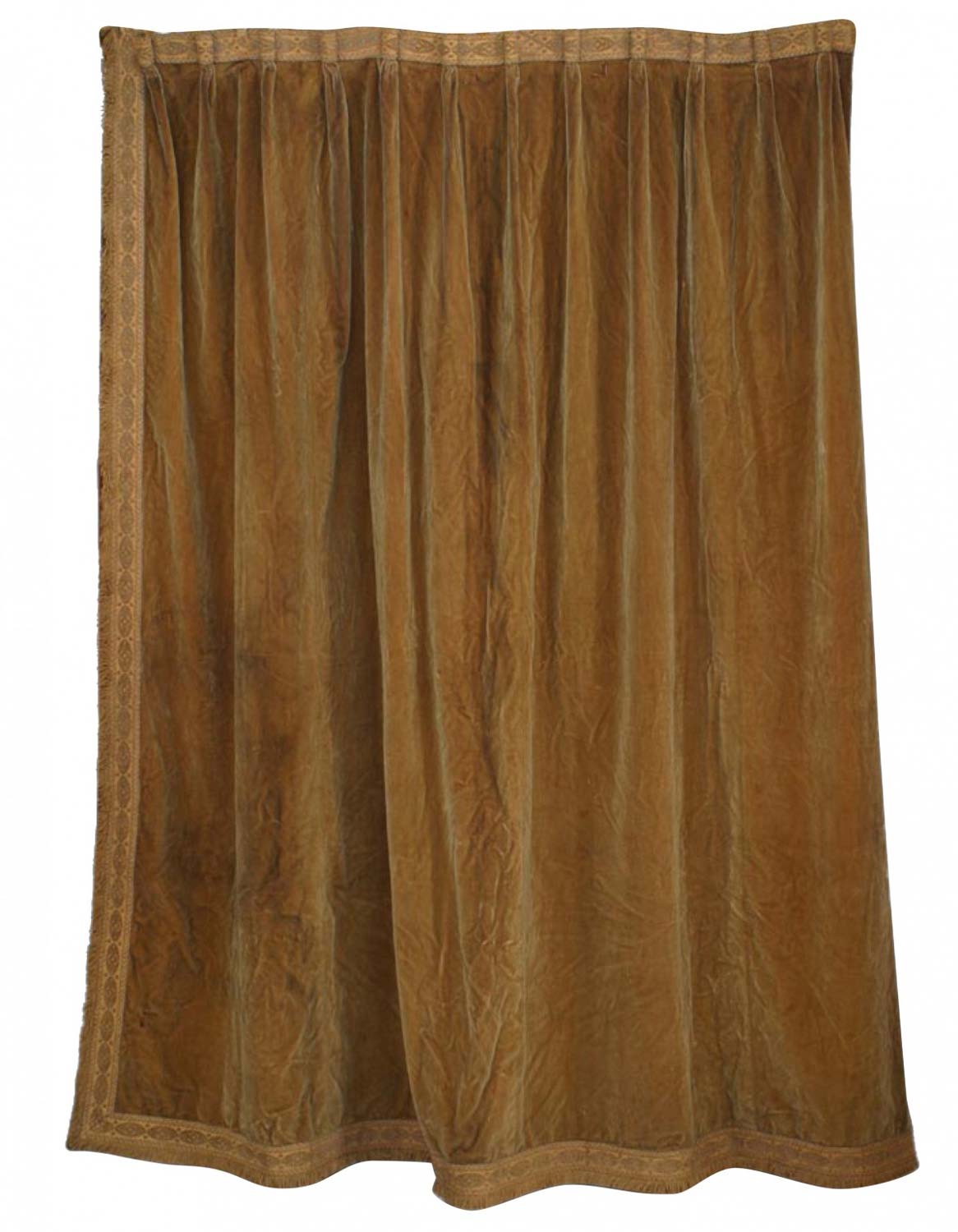 Pink silk brocade drapes