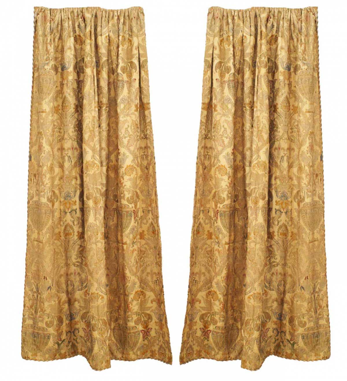 Silk and metallic thread drapes