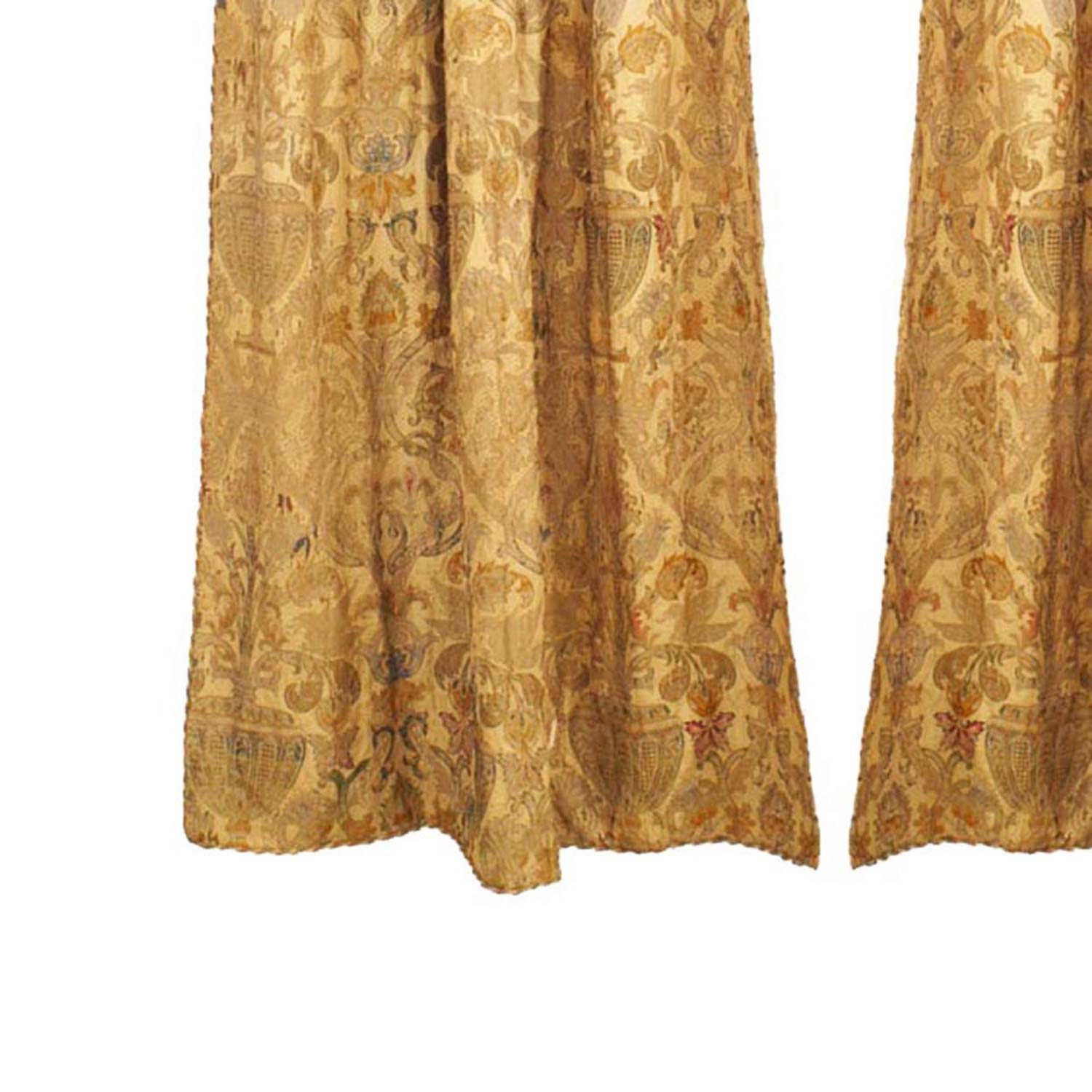 Silk and metallic thread drapes