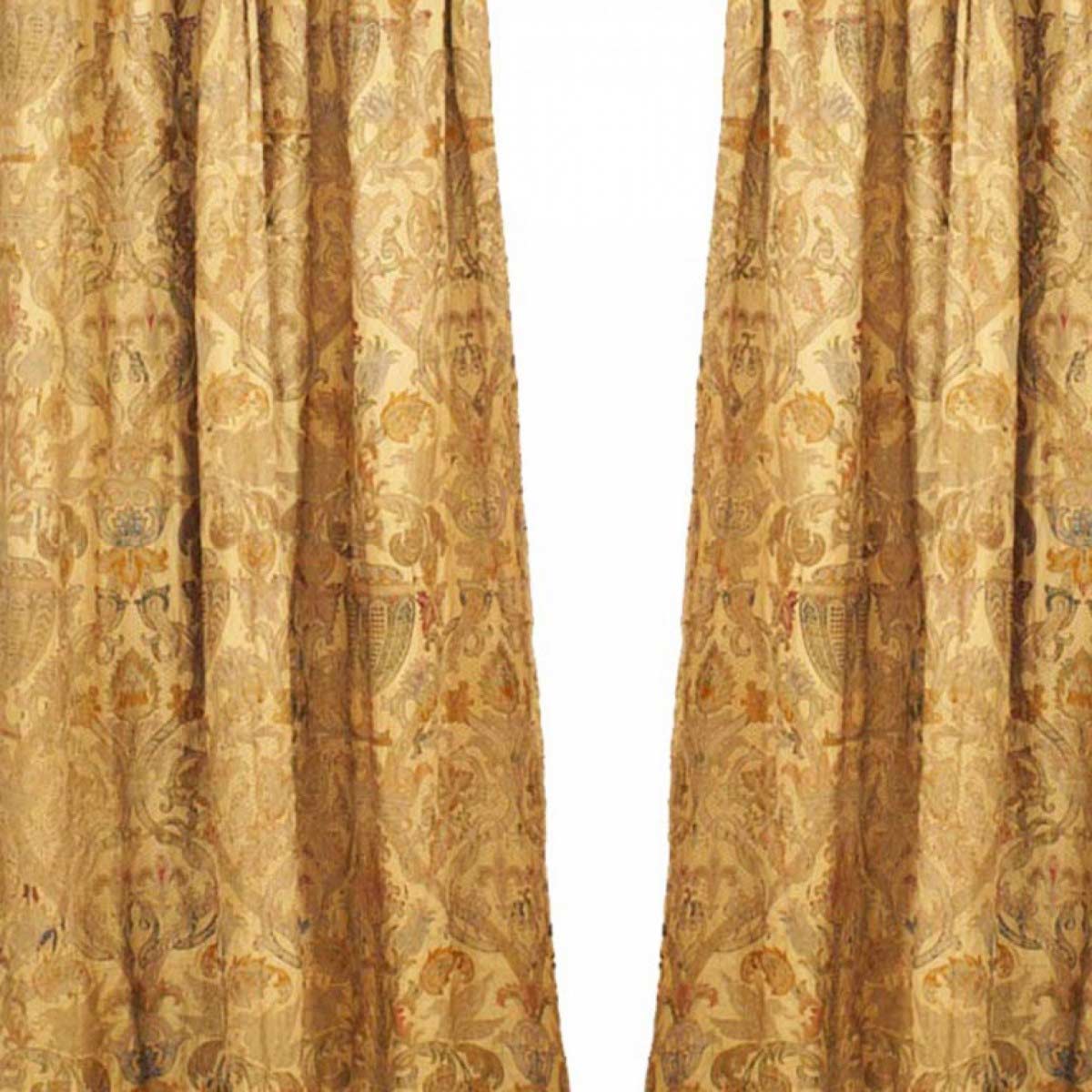 Silk and metallic thread drapes