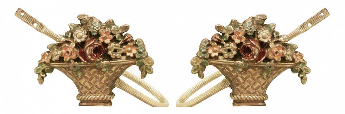 Victorian giltwood floral tie backs