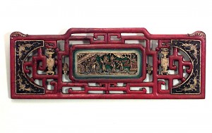 Chinese lacquered carved wall plaques