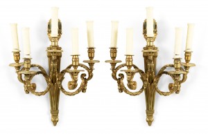 French louis xvi style bronze dore wall sconces 15