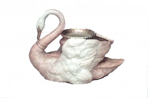 English victorian royal worcester porcelain swan vase