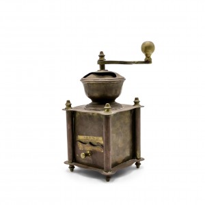 Country small brass coffee grinder 1