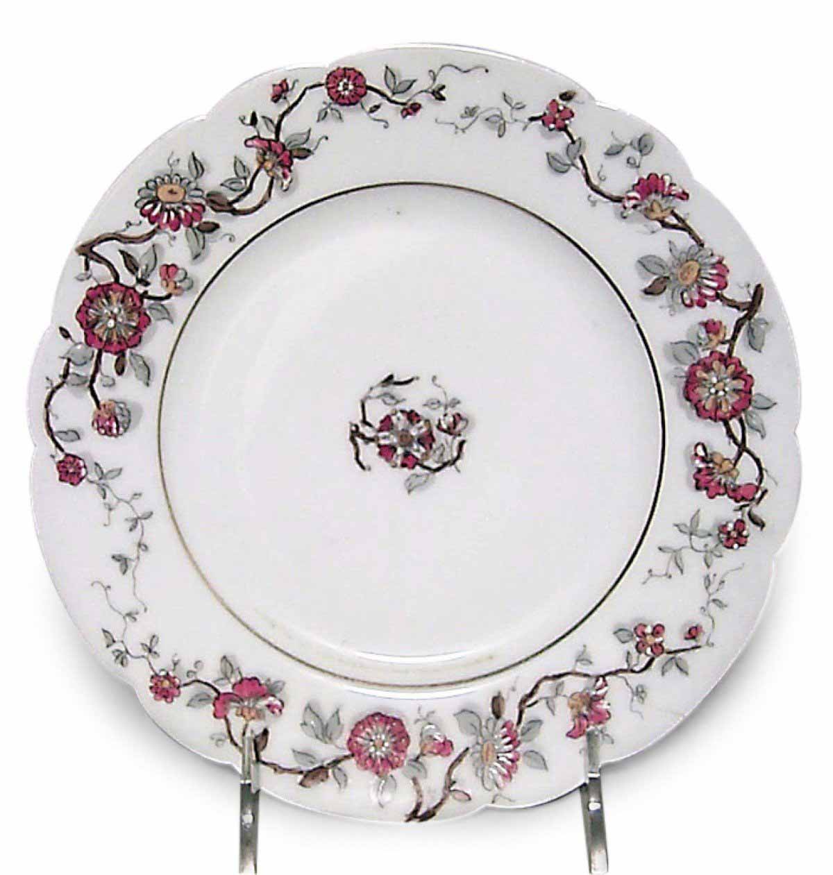 French victorian haviland floral porcelain plates
