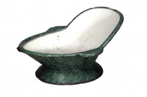 Victorian metal green Painted sitz bath tub