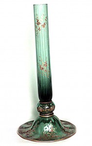 French victorian green glass vase
