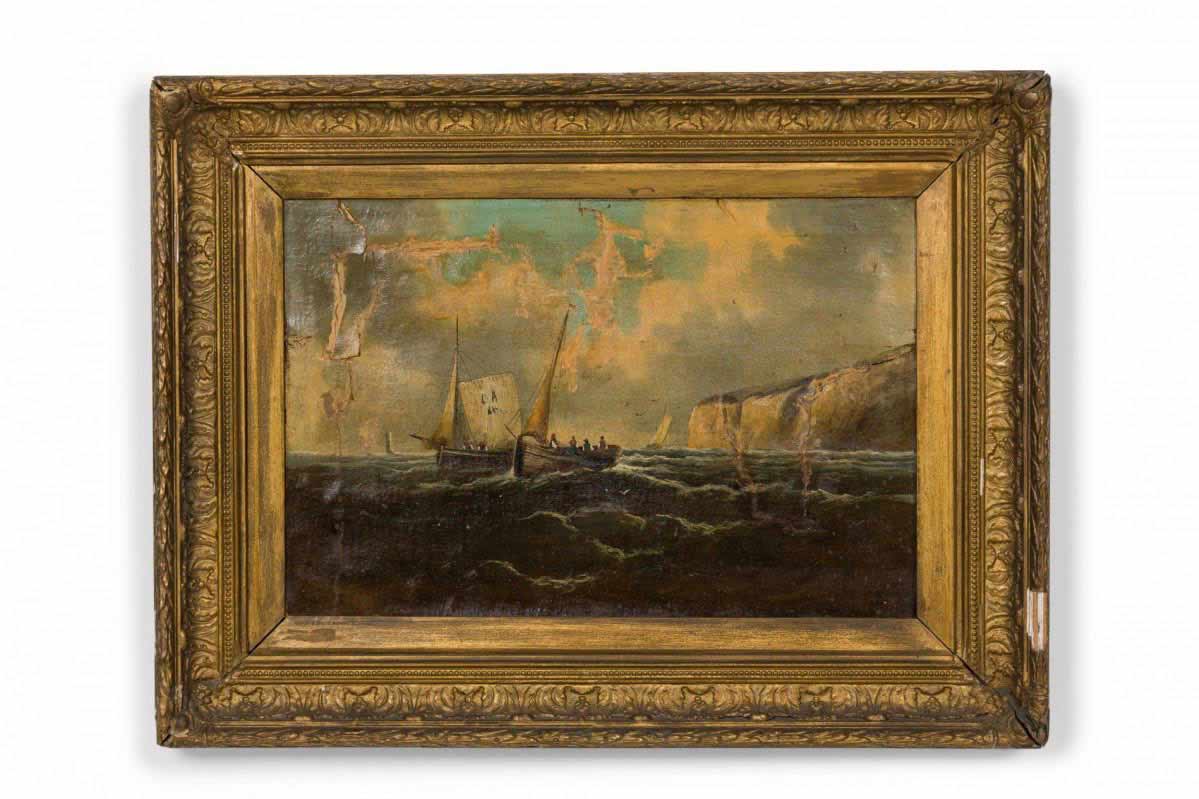 Paintings art seascape english victorian oil 015214b