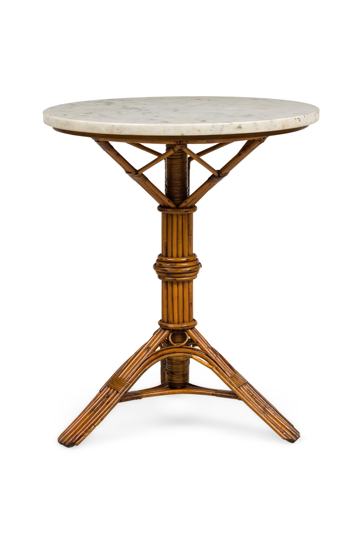 French victorian natural wicker end table