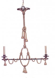 French victorian wrought iron and gilt billiard fixture