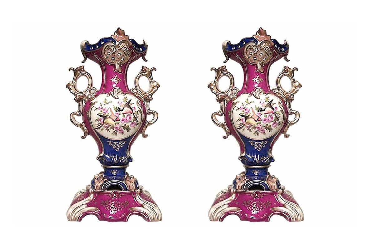 French victorian jacob petit style porcelain vase