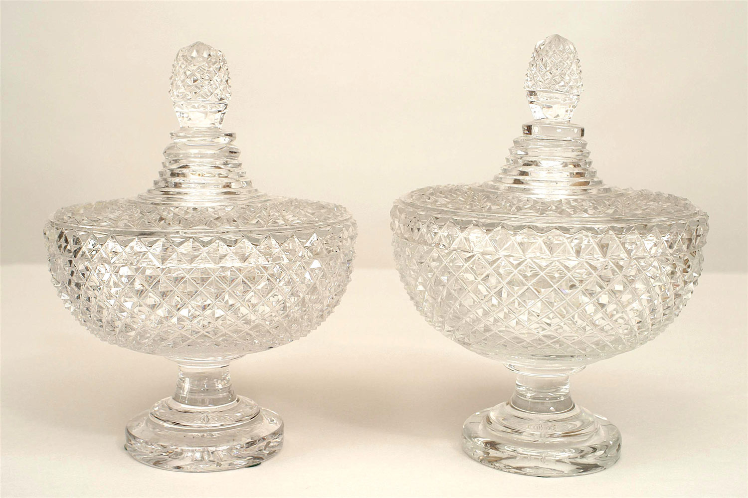 English cut crystal compotes