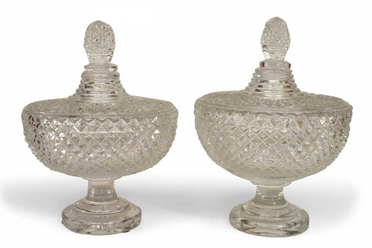 English cut crystal compotes