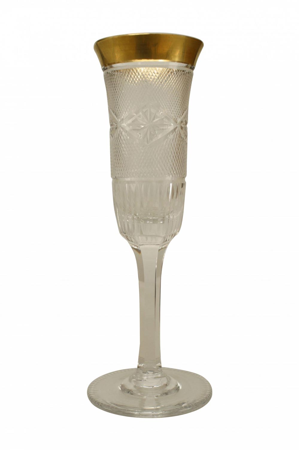 Set of 5 french victorian crystal champagne glasses