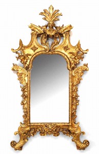 Italian rococo gilt wood wall mirror