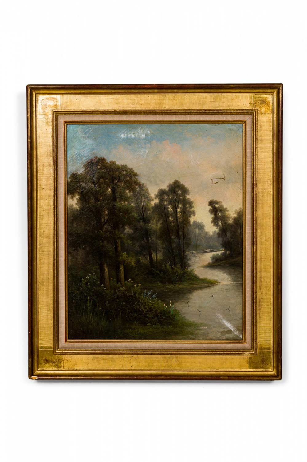 English victorian landscape of stream and trees 5