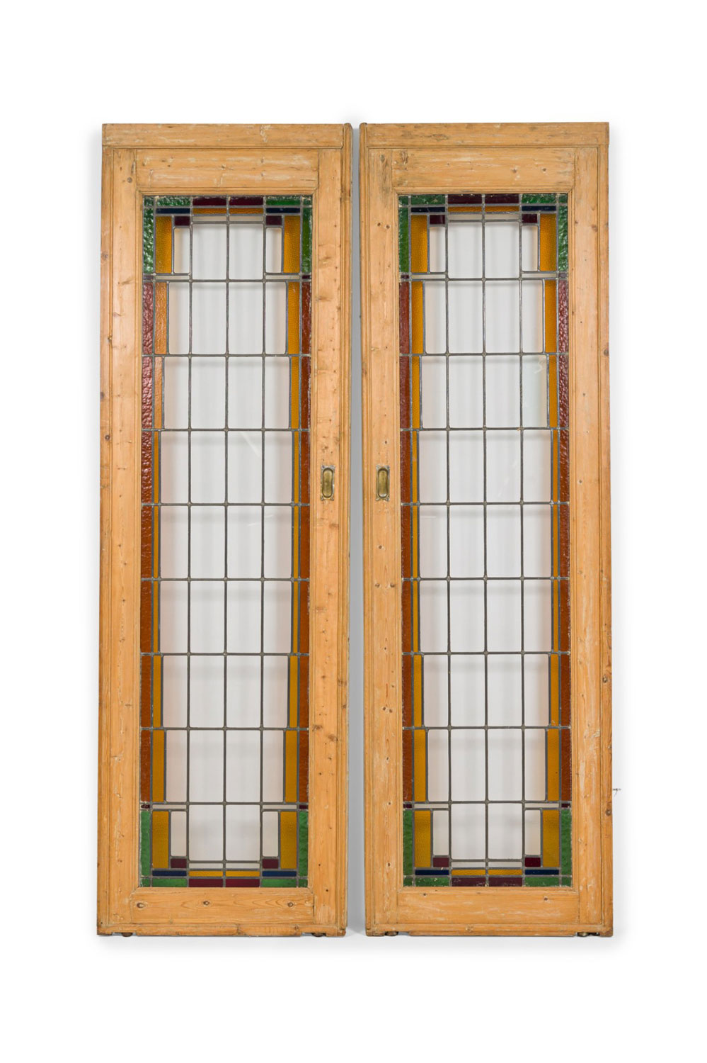 American mission pine and glass doors