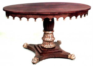 English regency mahogany center table