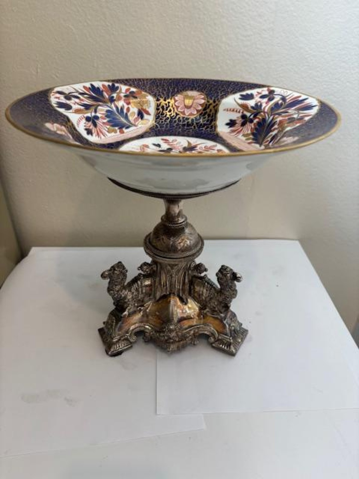 English victorian silver plated camel centerpiece