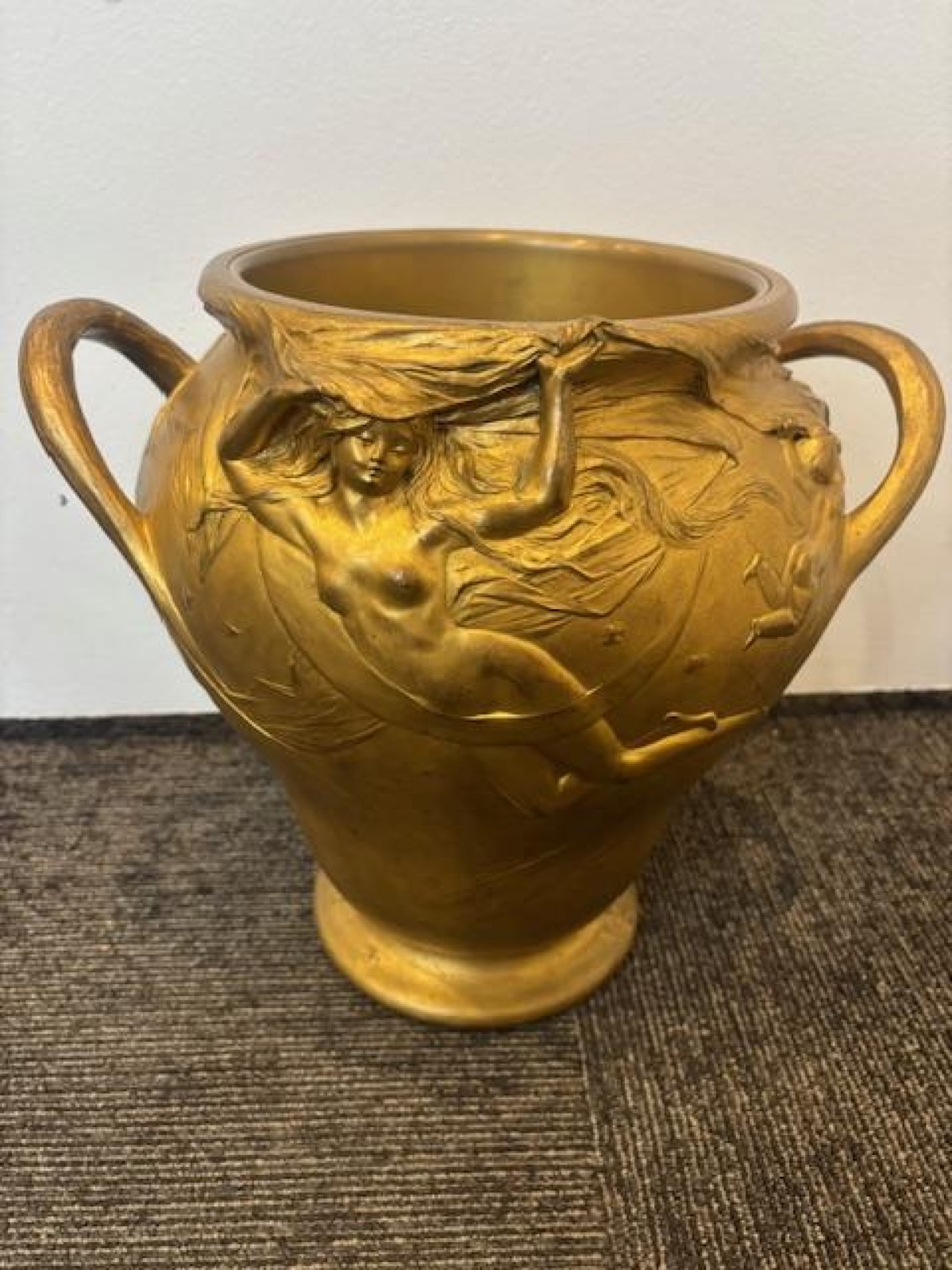 French art nouveau gilt bronze jardiniere 1