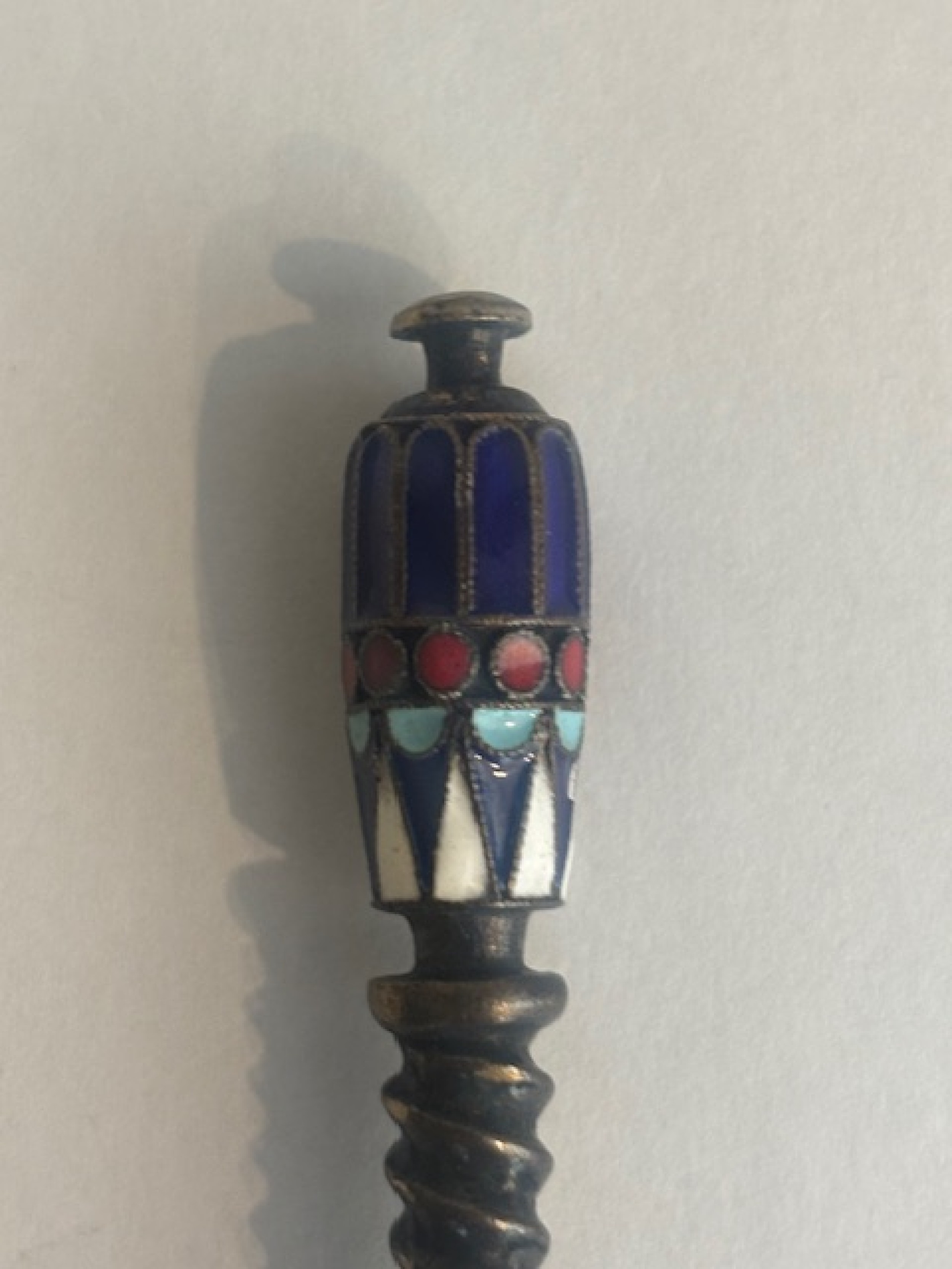 Fabrege style russian large spoon