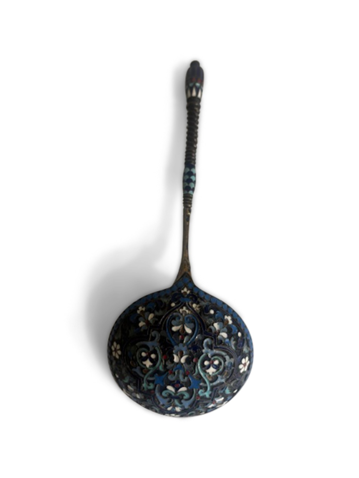 Fabrege style russian large spoon