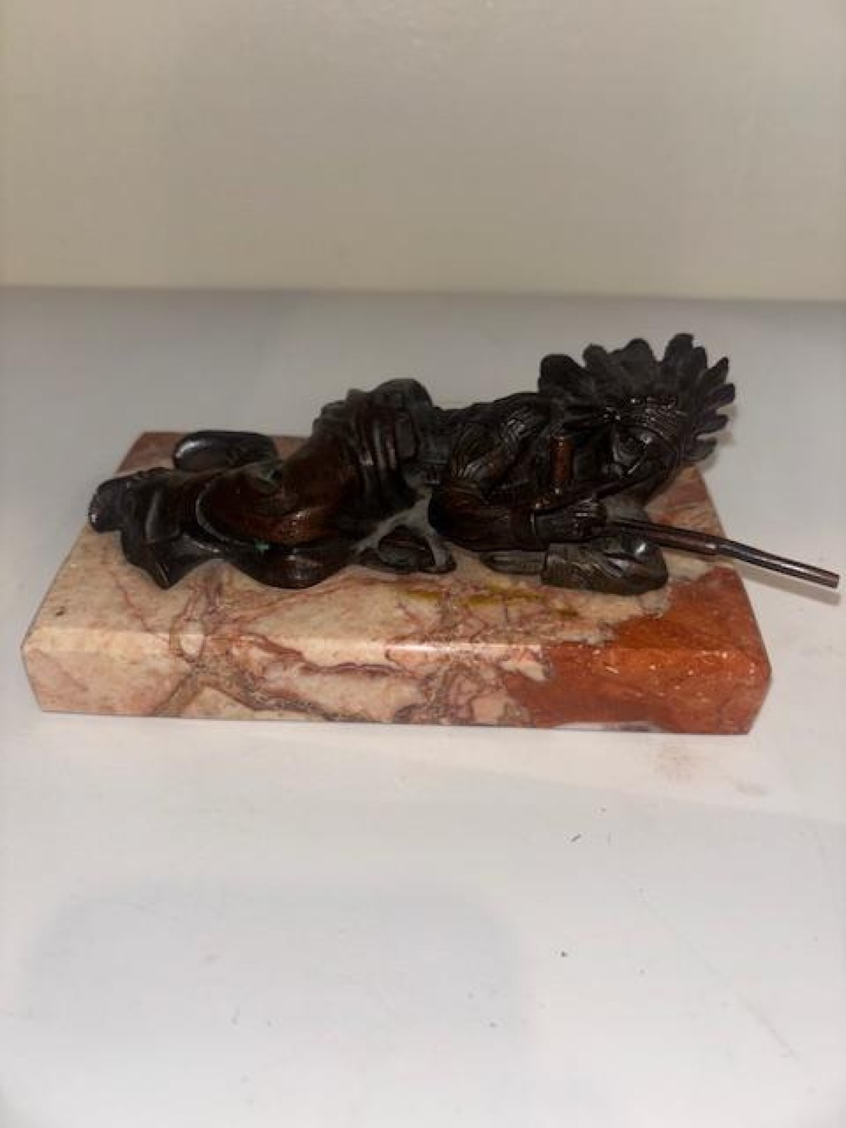 Austrian bronze reclining indian