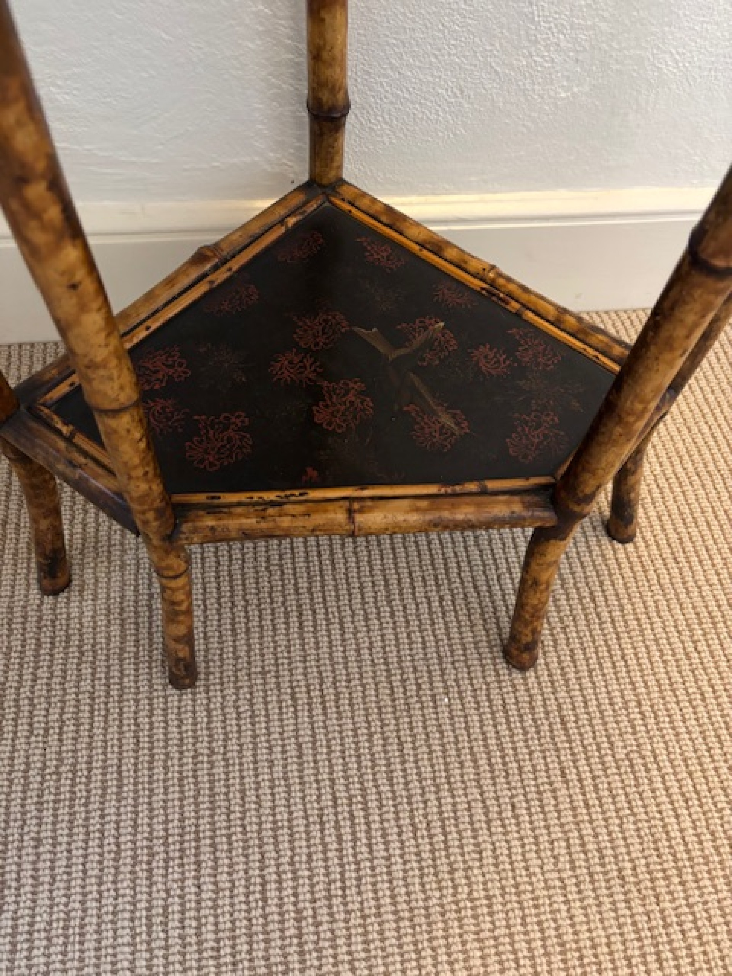 Bamboo corner cabinet with mirrored front door