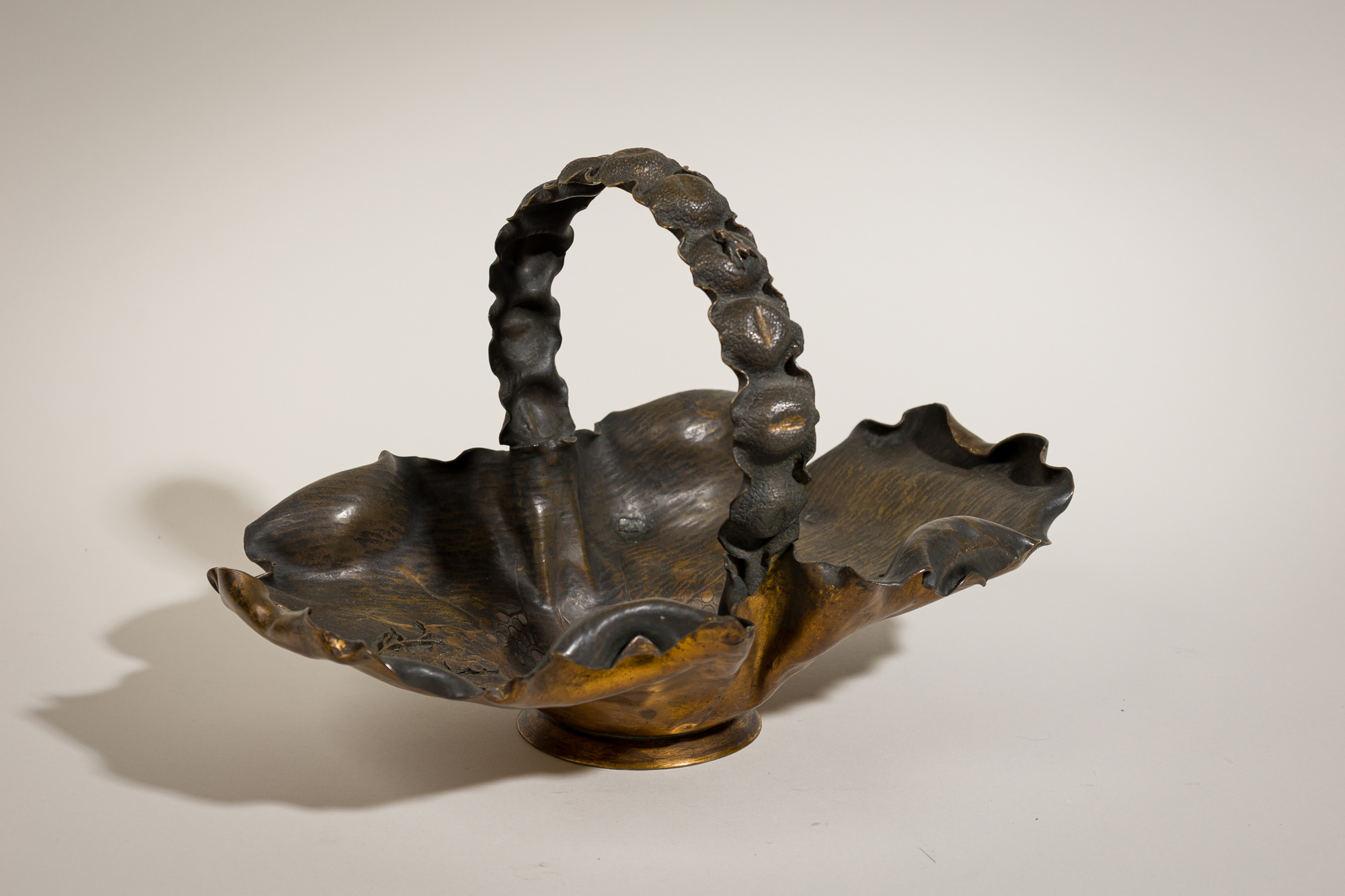 Art nouveau brass basket