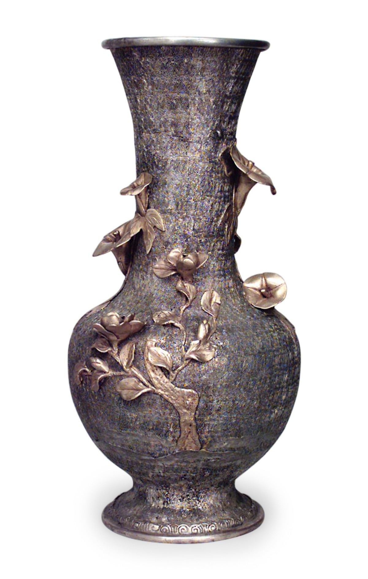 Japanese silver and gilt vase