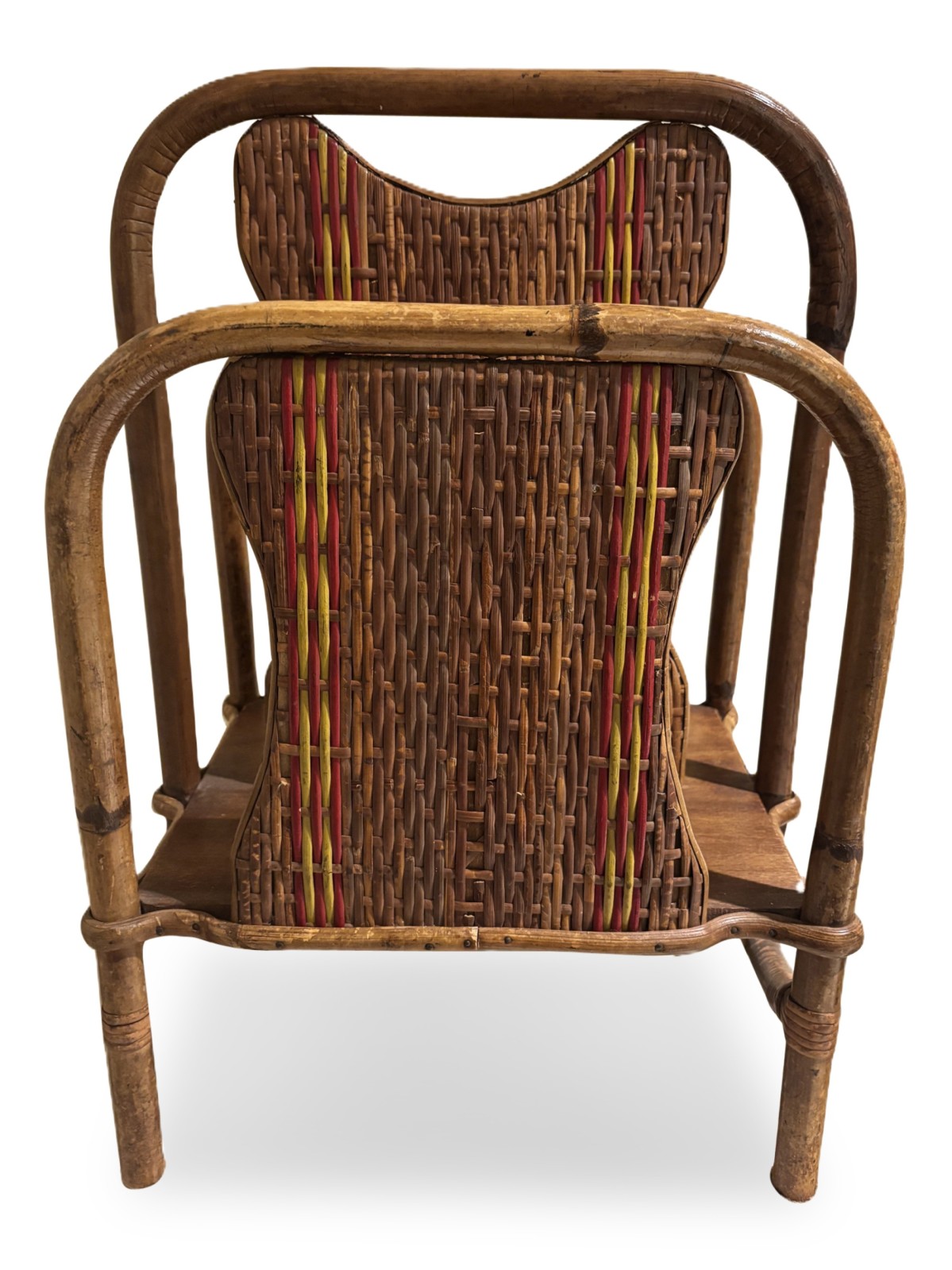 Bamboo magazine rack with wicker panels