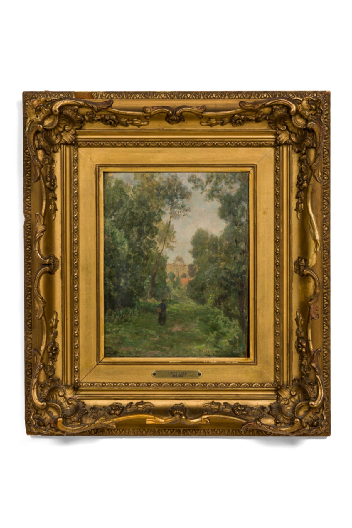 Louis loeb oil painting of lady with basket
