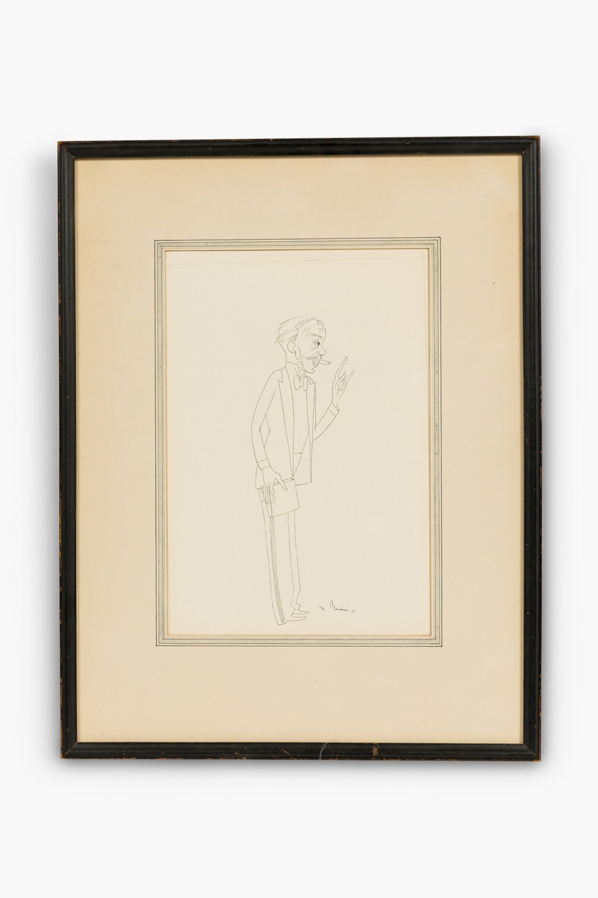 Pen and ink drawing of eugene ormandy