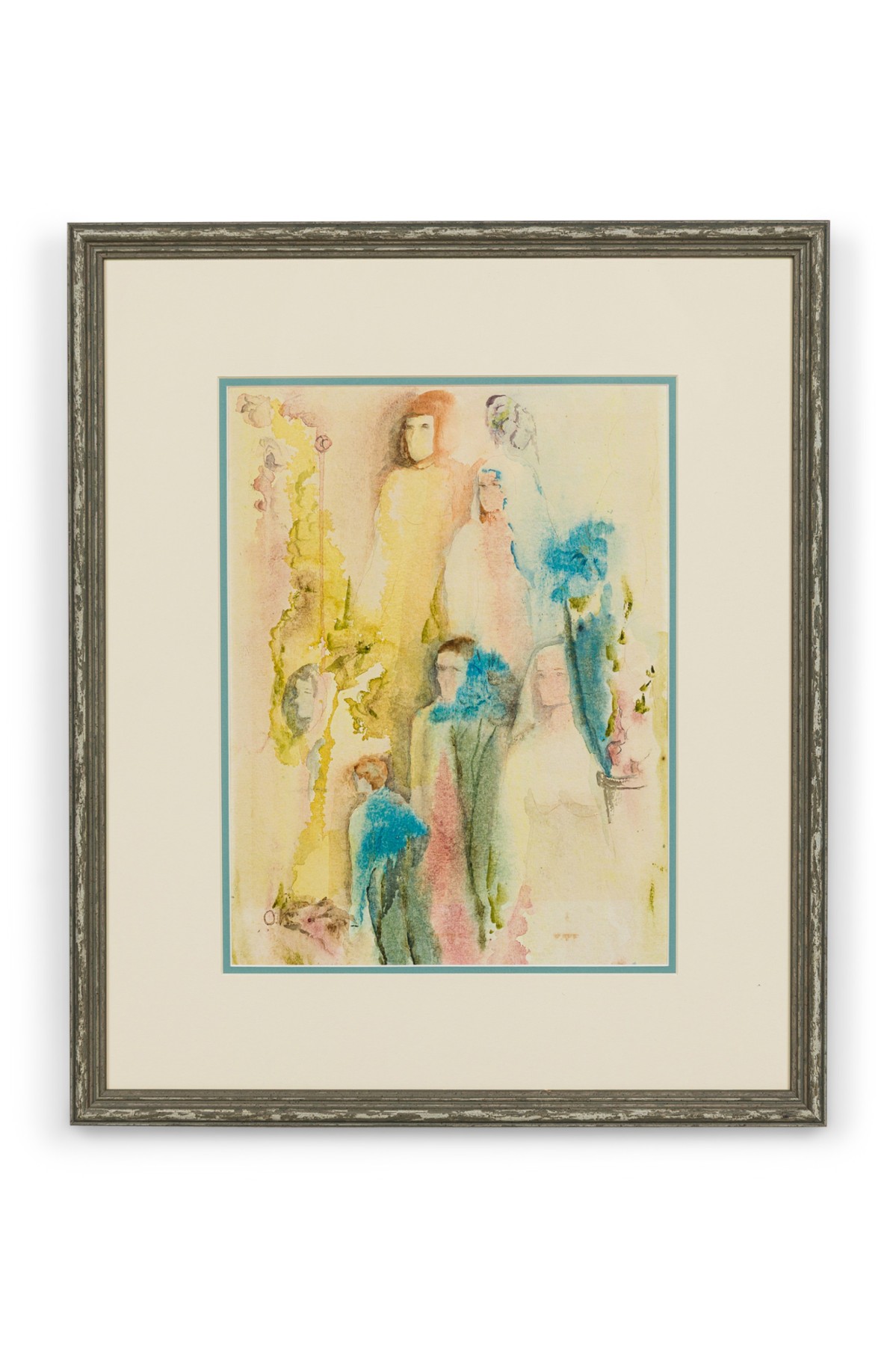 Modernist watercolor with figures