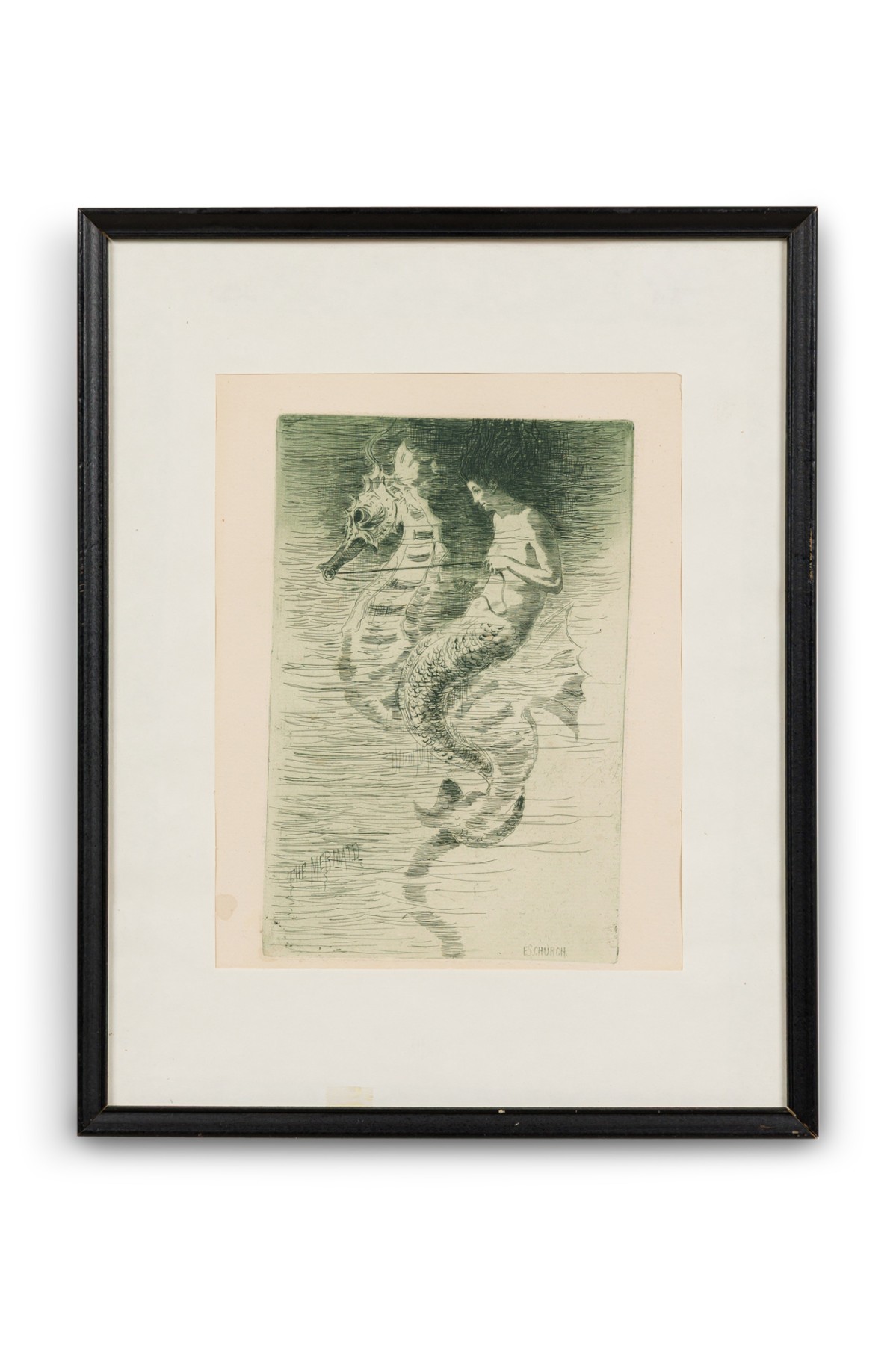 Frederick chircch etching titiled the mermaid