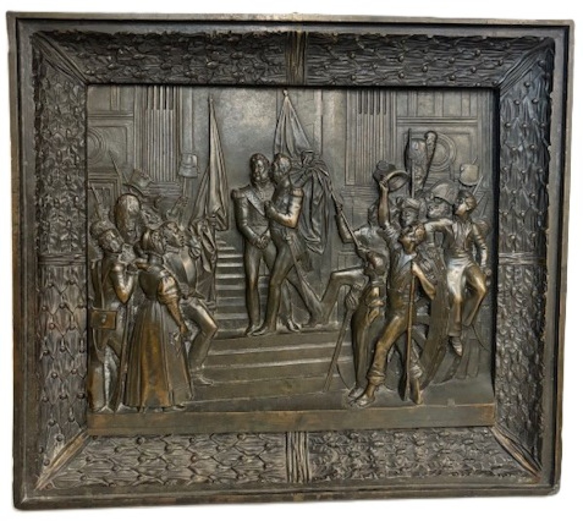 French victorian wall plaque of patriotic figures