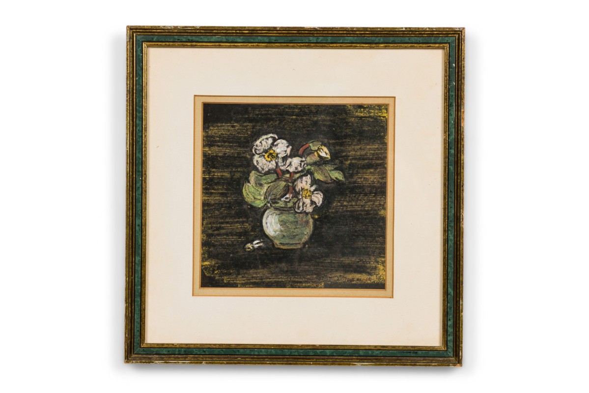 Still life of flowers in a vase pastel