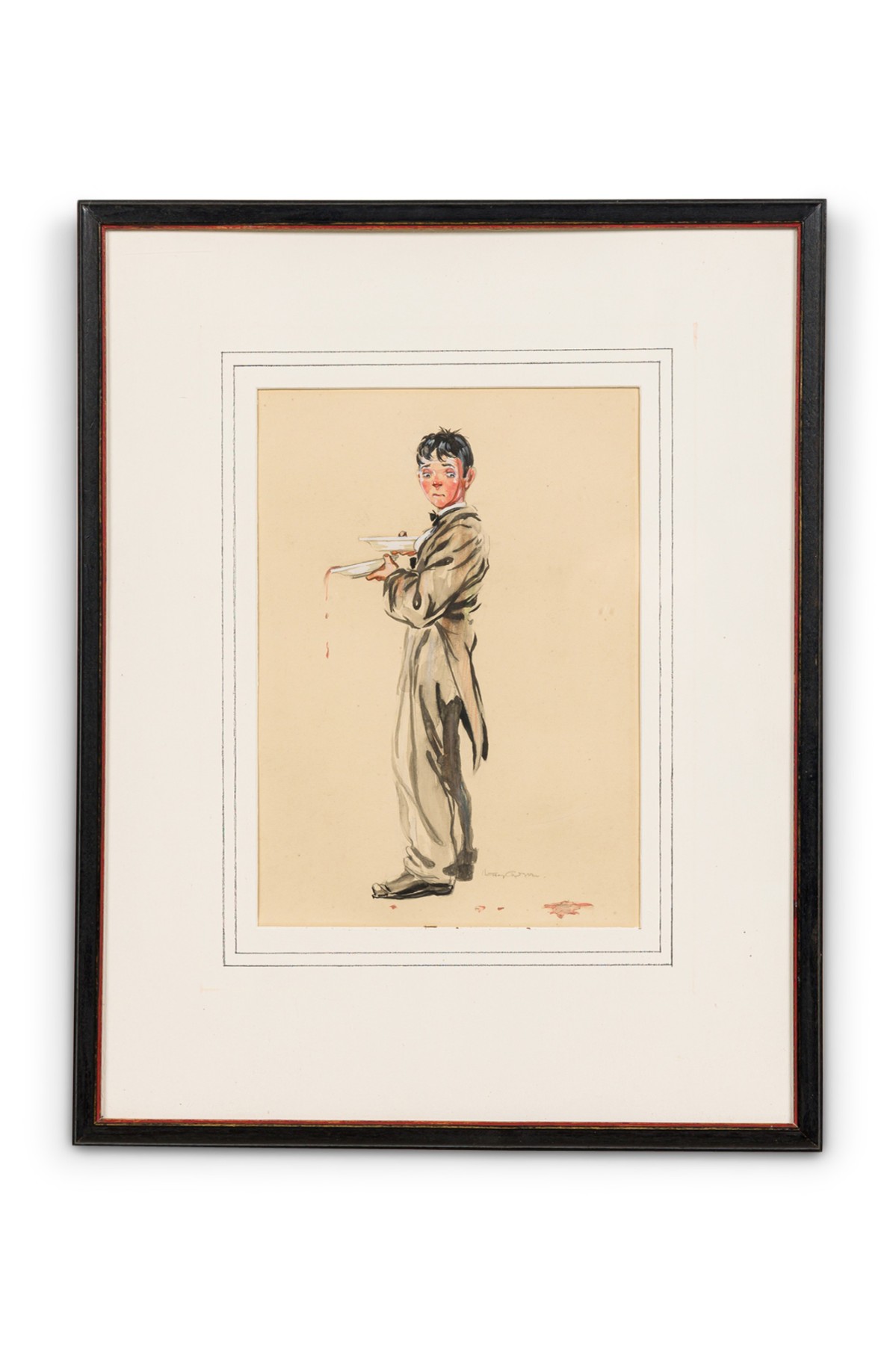 Henry pitz watercolor of busboy
