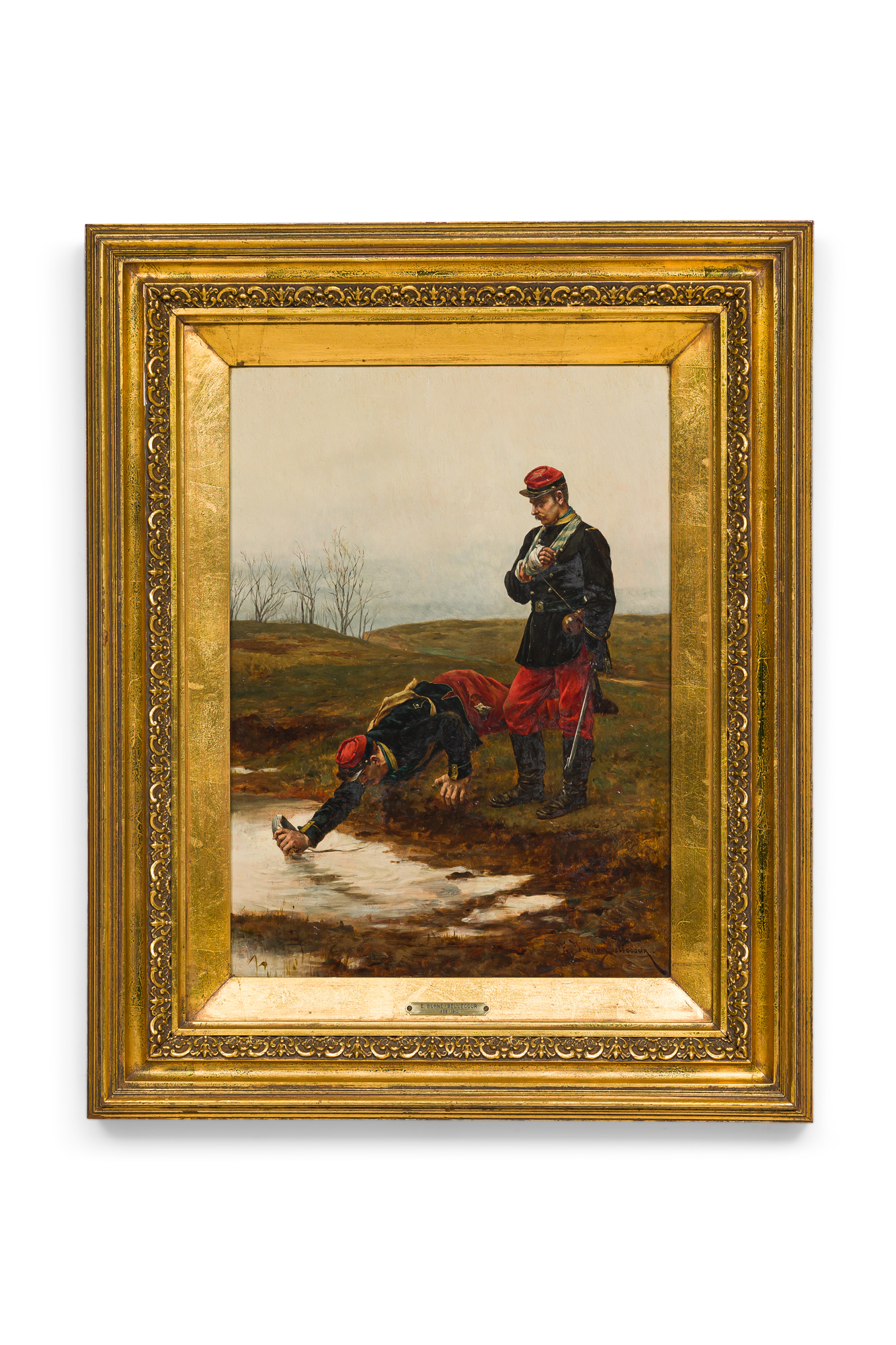 2 soldiers oil painting by berne bellacour
