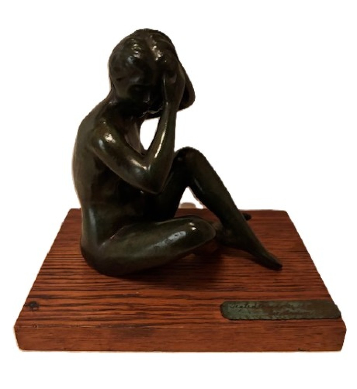 Joe brown bronze seated lady