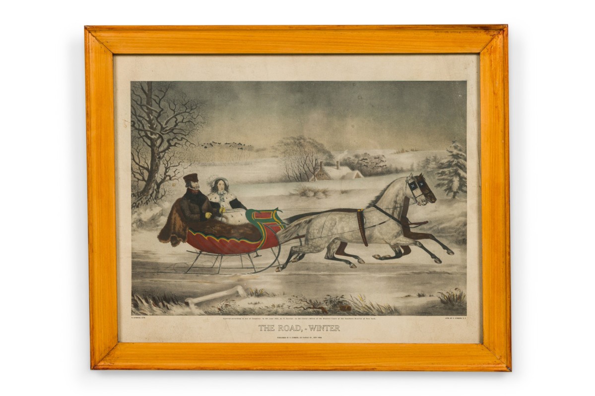 Currier litho the road winter