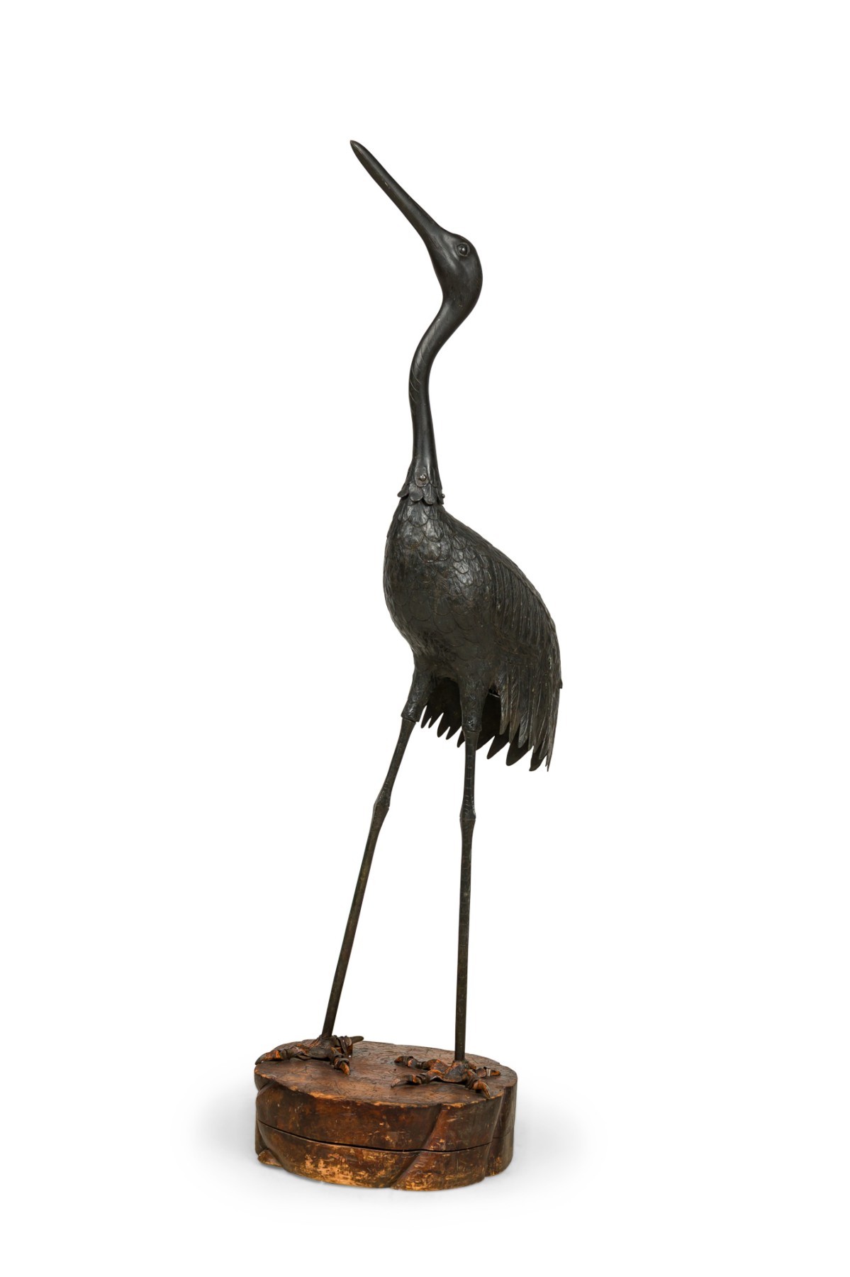 Life size japanese iron heron