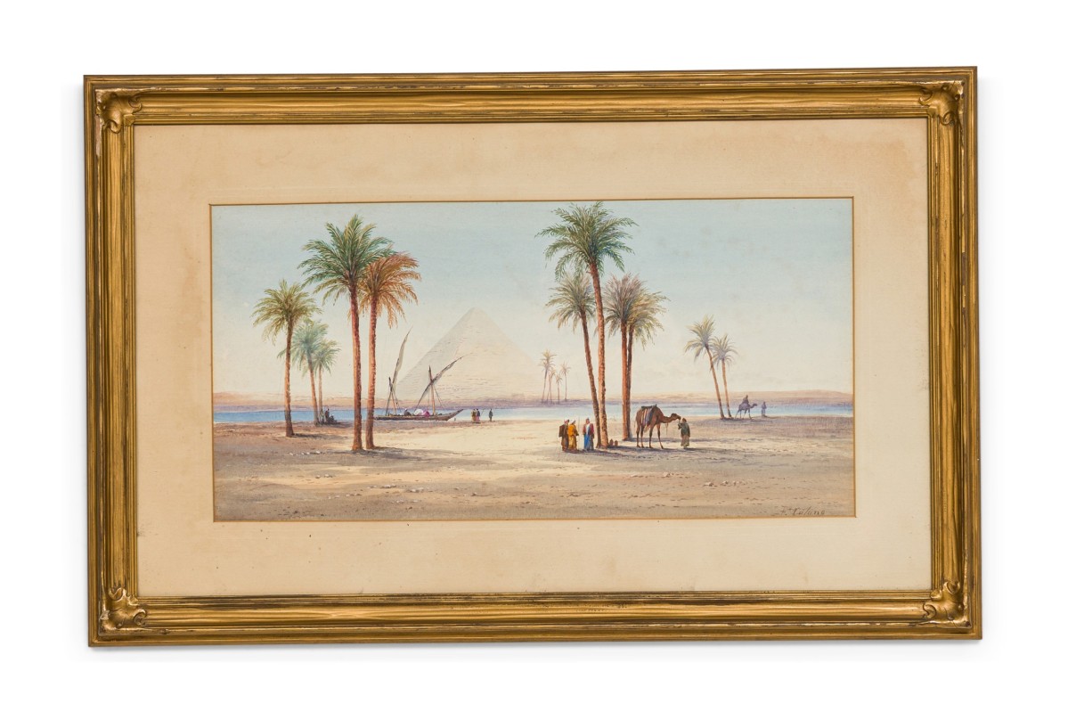 F catano arab scene with pyramid