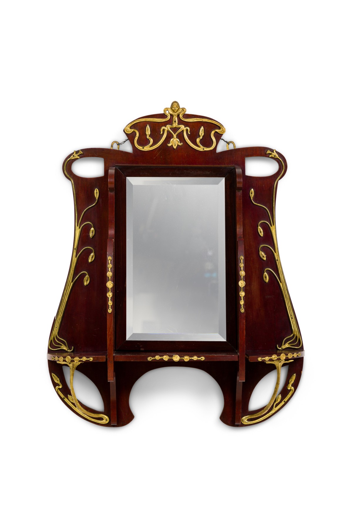 English art nouveau wall shelf