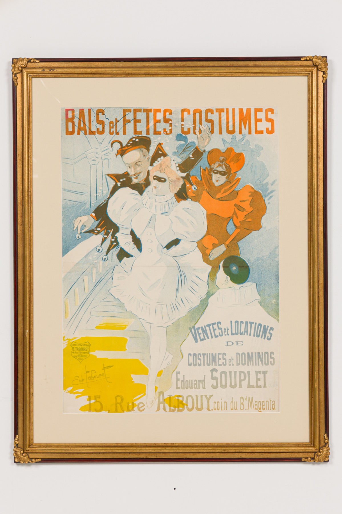 Art nouveau figures in costum poster