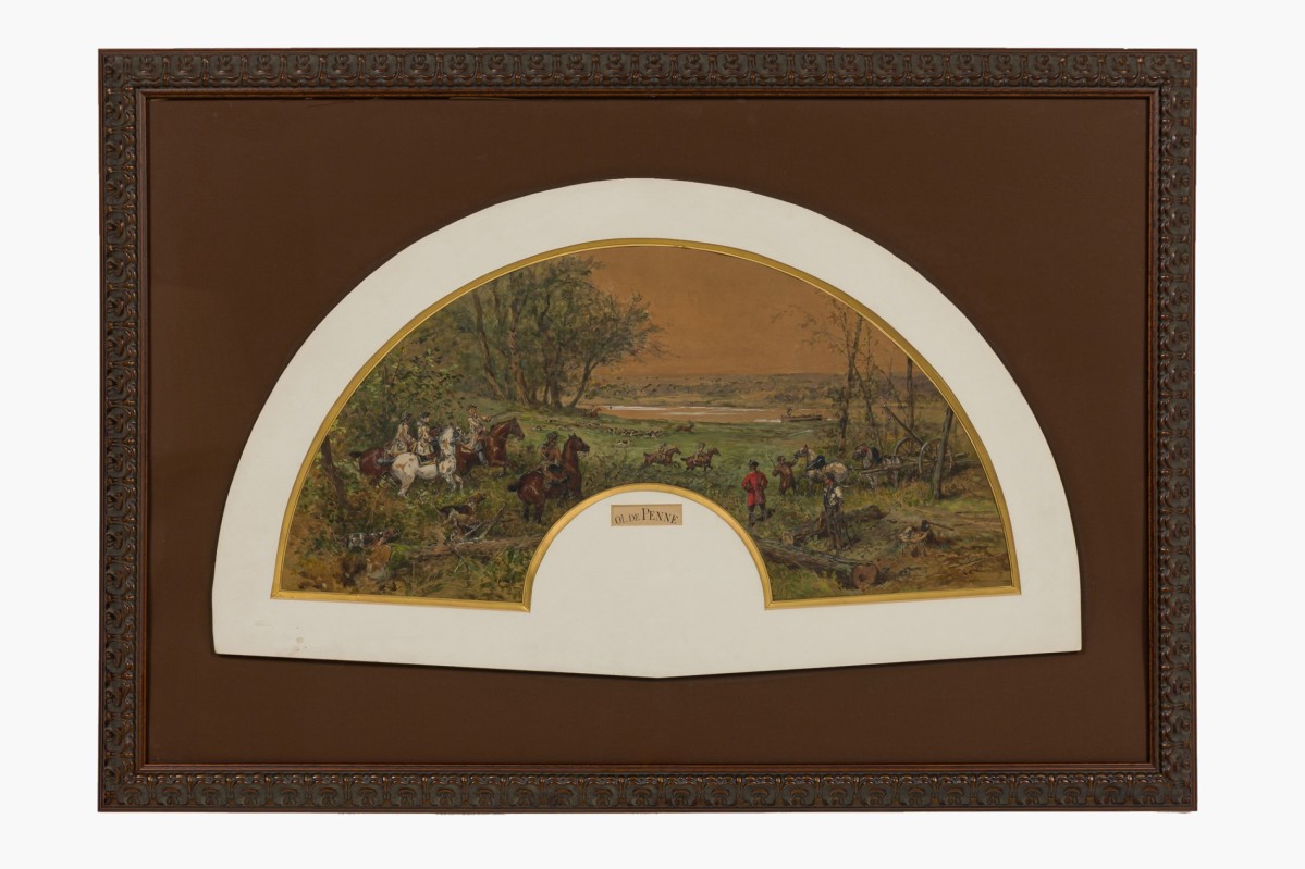 Penne watercolor of hunt scene